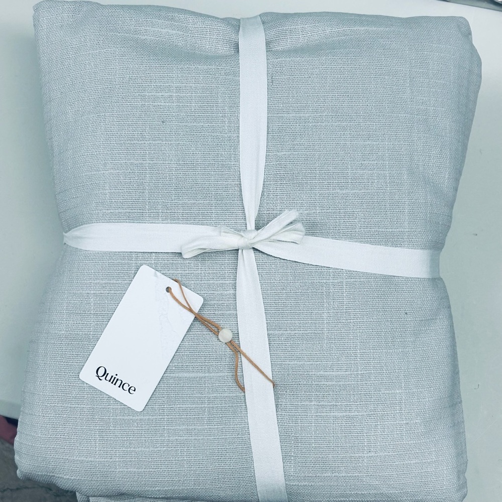 NWT QUINCE Set Of 2 48x84 Cotton Slub Room Darkening Curtains Cloud 6510 - Picture 9 of 12
